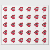 Vampirs-Reißzahn-Halloween-Packpapier Geschenkpapier (Flach)