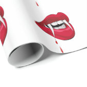 Vampirs-Reißzahn-Halloween-Packpapier Geschenkpapier (Rolleneckpunkt)