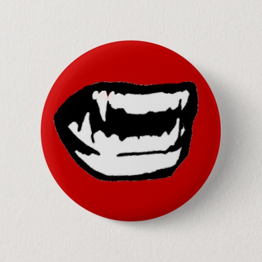 Vampirs-Zähne Button (Vorderseite)