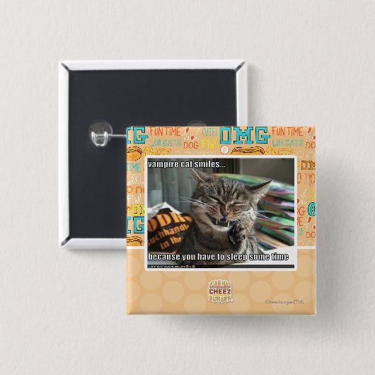 Vampirskatzenlächeln Button (Vorne & Hinten)