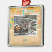 Vampirskatzenlächeln Silbernes Ornament (Links)