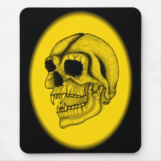 Vampirskull Schwarz-Gelb-Design Mousepad (Vorne)