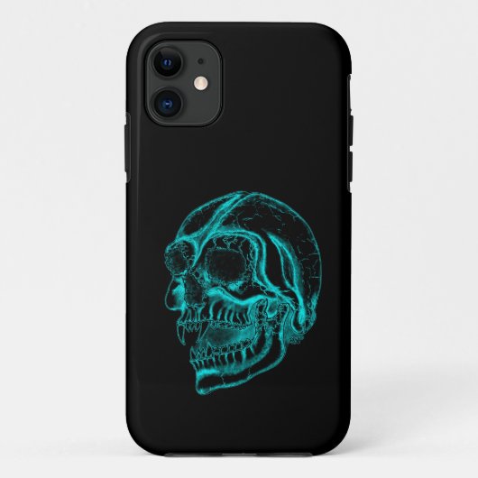 Vampirskull Schwarz-Grün Design Case-Mate iPhone Hülle (Rückseite)