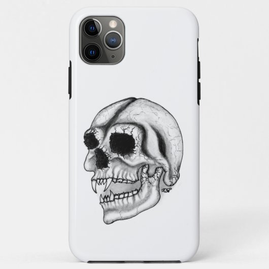 Vampirskull Schwarzweiß-Design Case-Mate iPhone Hülle (Rückseite)