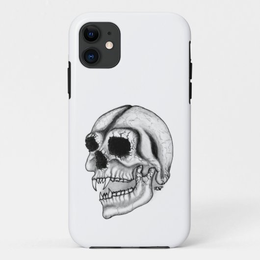Vampirskull Schwarzweiß-Design Case-Mate iPhone Hülle (Rückseite)
