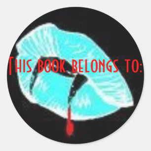 Vampirsreißzahn-Buchaufkleber Runder Aufkleber