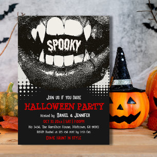 Vampirzahn Gruselige Halloween-Party Blutrot Einladung
