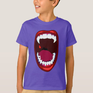 Vampirzähne Campy Horror-Show Zähne Rote Lippen T-Shirt