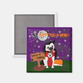 Vampug: Vampire Mops Halloween Kühlschrank Magnet (Vorderseite/Rückseite)