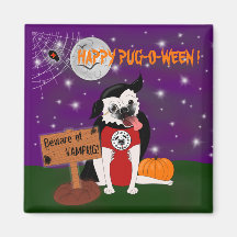 Vampug: Vampire Mops Halloween Kühlschrank Magnet