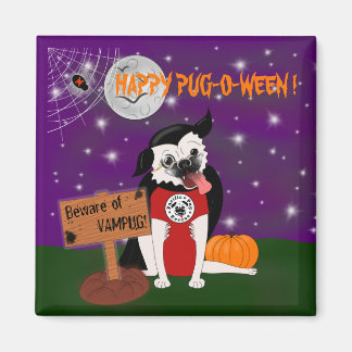 Vampug: Vampire Mops Halloween Kühlschrank Magnet