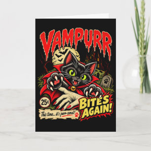 Vampurr Beißt Wieder Halloween Vampir Katzenliebha Karte