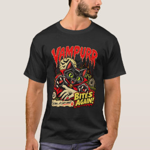 Vampurr Beißt Wieder Halloween Vampir Katzenliebha T-Shirt