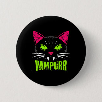 Vampurr Cat Black Cat Halloween Spooky Vampire Button