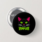 Vampurr Cat Black Cat Halloween Spooky Vampire Button (Vorne & Hinten)