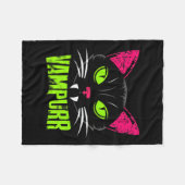Vampurr Cat Black Cat Halloween Spooky Vampire Fleecedecke (Vorderseite (Horizontal))