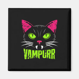 Vampurr Cat Black Cat Halloween Spooky Vampire Magnet