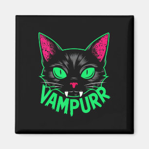 Vampurr Cat Vampire Kitty Halloween Katzen Spooky  Magnet