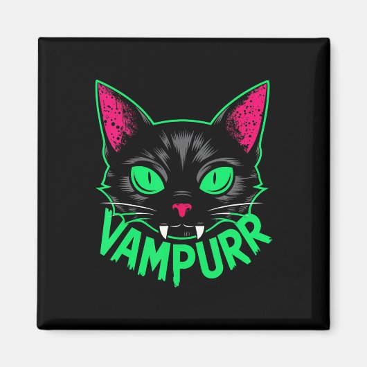 Vampurr Cat Vampire Kitty Halloween Katzen Spooky Magnet (Vorne)