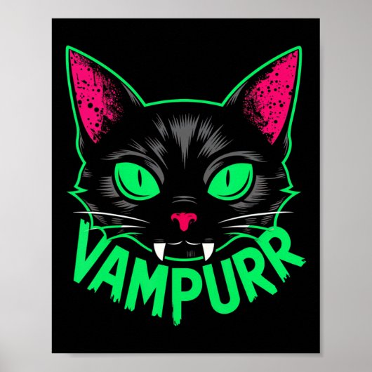 Vampurr Cat Vampire Kitty Halloween Katzen Spooky Poster (Vorne)