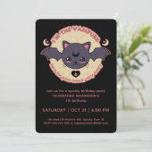 Vampurr Creepy Niedlich Halloween Geburtstagsparty Einladung (Stehend Vorderseite)