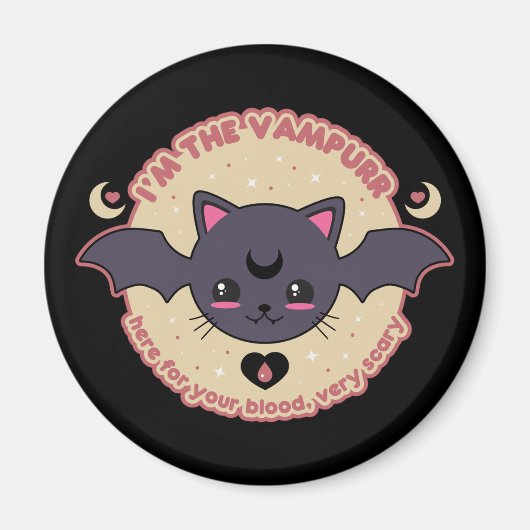 Vampurr Creepy Niedlich Halloween Magnet (Vorne)