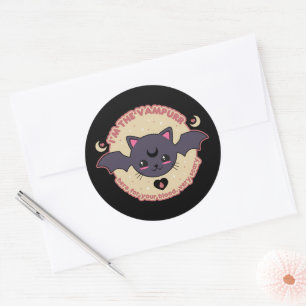 Vampurr Creepy Niedlich Halloween Runder Aufkleber