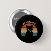 Vampurr Funny Vampire Retro Sunset Halloween Button (Vorne & Hinten)