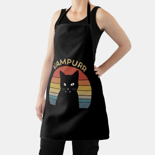 Vampurr Funny Vampire Retro Sunset Halloween Schürze (InSitu)