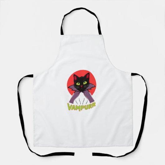 Vampurr Vampire Cat Funny Halloween Cat Kostüm Schürze (Vorderseite)