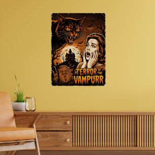 Vampurr Vintage Vampir Katzenliebhaber Lustiger Ha Poster