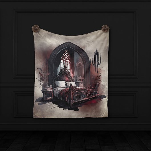 Vampy Boudoir | Gothic Red Viktorianisch Bedroom S Fleecedecke
