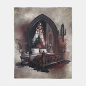 Vampy Boudoir | Gothic Red Viktorianisch Bedroom S Fleecedecke (Vorderseite)