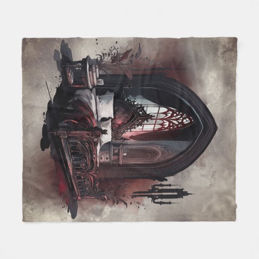 Vampy Boudoir | Gothic Red Viktorianisch Bedroom S Fleecedecke (Vorderseite (Horizontal))