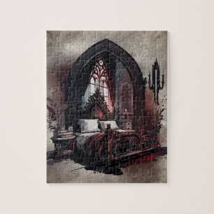 Vampy Boudoir   Gothic Red Viktorianisch Bedroom S Puzzle