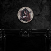 Vampy Boudoir | Gothic Red Viktorianisch Bedroom S Runde Wanduhr