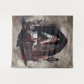 Vampy Boudoir | Gothic Red Viktorianisch Bedroom S Wandteppich (Vorderseite (Horizontal))