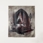 Vampy Boudoir | Gothic Red Viktorianisch Bedroom S Wandteppich (Vorderseite)