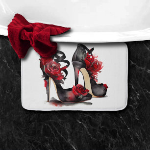 Vampy Fashion   Stilettos mit Rose Badematte