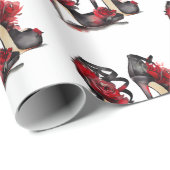 Vampy Fashion | Stilettos mit Rose Geschenkpapier (Rolleneckpunkt)