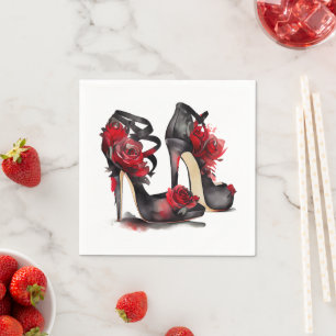 Vampy Fashion Stilettos mit Rose Serviette