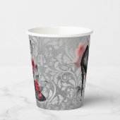 Vampy Spiked Stiletto | Rote Rose High Heel Grunge Pappbecher (Links)