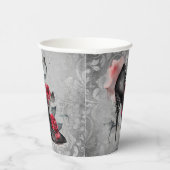 Vampy Spiked Stiletto | Rote Rose High Heel Grunge Pappbecher (Rechts)