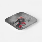 Vampy Spiked Stiletto | Rote Rose High Heel Grunge Pappteller (Gewinkelt)