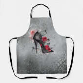 Vampy Spiked Stiletto | Rote Rose High Heel Grunge Schürze (Vorderseite)