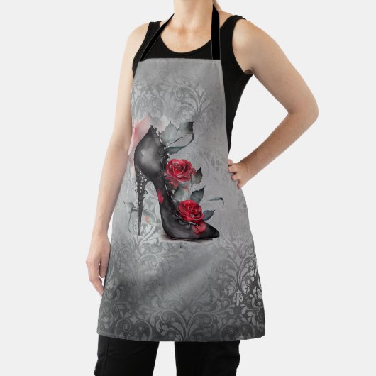 Vampy Spiked Stiletto | Rote Rose High Heel Grunge Schürze (InSitu)