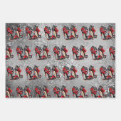 Vampy Strappy Stilettos | Heelse der Rote Rose auf Geschenkpapier Set (Vorderseite)