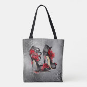 Vampy Strappy Stilettos | Heelse der Rote Rose auf Tasche (Rückseite)