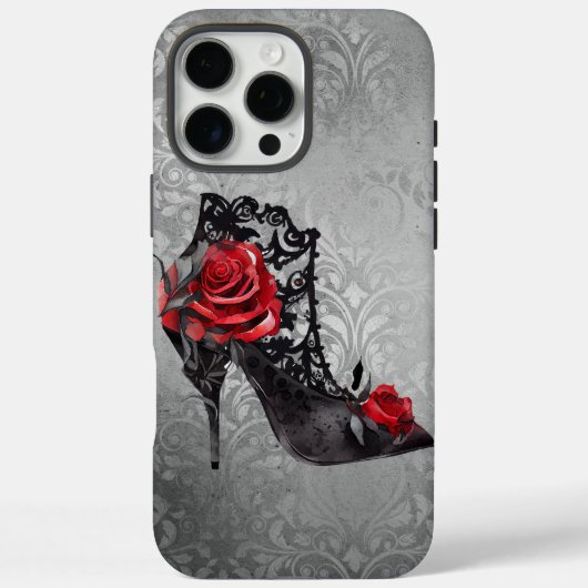 Vampy Vogue Grunge | Stiletto Lace Bootie Rose Case-Mate iPhone Hülle (Rückseite)