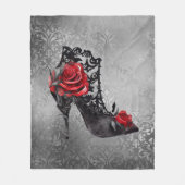 Vampy Vogue Grunge | Stiletto Lace Bootie Rose Fleecedecke (Vorderseite)